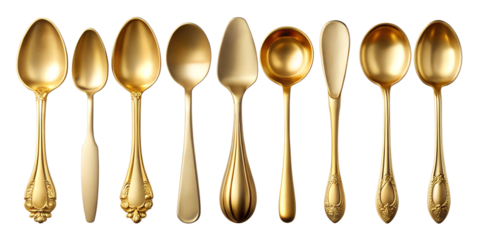 golden spoon and fork