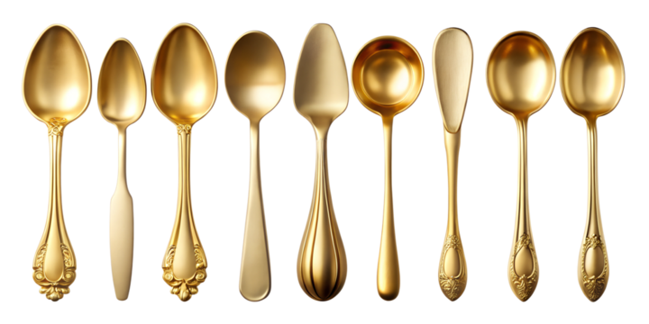 golden spoon and fork