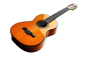 Handcrafted Spanish Guitar Featuring Intricate Inlays and Beautiful Finish with isolated on transparent background