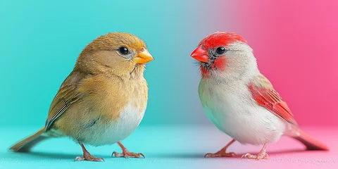 Poster de jardin   Colorful Birds on a Bright Background  © Keyser the Red Beard