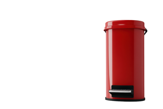 Stylish Trash Can Featuring a Durable Foot Pedal for Effortless Waste Management with isolated on transparent background