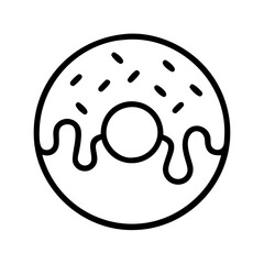 doughnut with caramel drizzle - simple black line art icon of doughnut with caramel drizzle for doughnut daycelebrations. doughnut vector art.