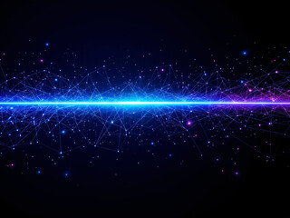 Obraz premium Network, Connectivity, Digital, Technology, Nodes, Lines, Dots, Blue, Glowing, Web, Internet, Data, Information, Communication, Links, Grid, Matrix, Cyberspace, Virtual, Online, Interconnected, Wires,