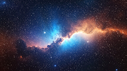 Obraz premium Colorful cosmic nebula showcasing vibrant gases and stars in deep space