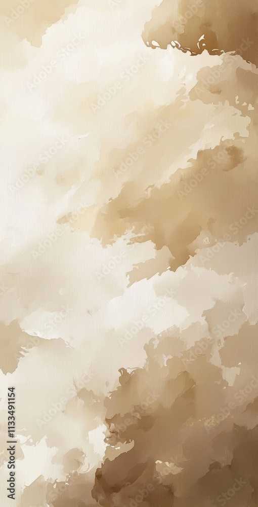 Poster soft brown watercolor washes blend seamlessly, creating a dynamic and textured abstract background w