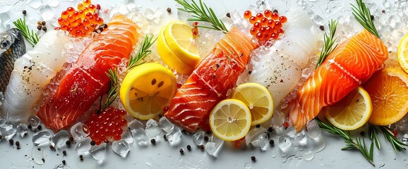 Baked salmon with vegetables and ratatouille on a plate