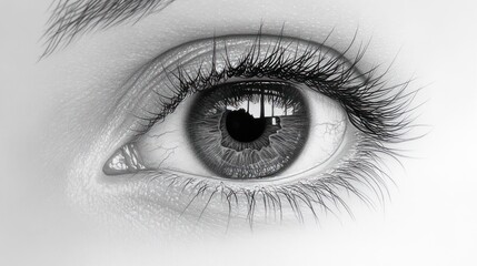 Intriguing Monochrome Eye: A Detailed Close-Up