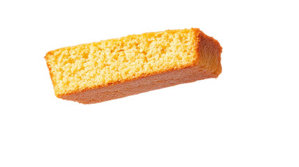 Fototapeta premium Deliciously Moist Slice of Golden Sponge Cake for Dessert Lovers