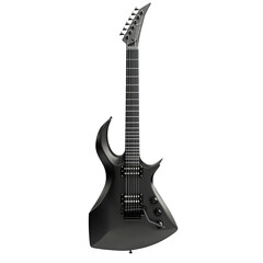 Naklejka premium black metal guitar on white background