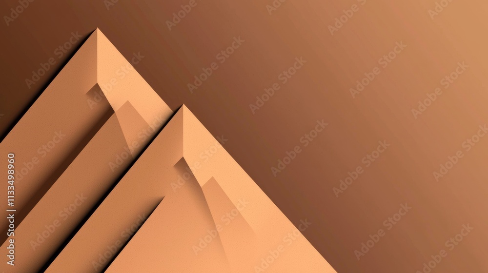 Poster geometric shapes in shades of brown create a visually appealing abstract composition, with interplay