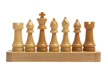 Handcrafted Wooden Chess Piece Holder, Ideal for Storing and Displaying Chess Pieces with isolated on transparent background