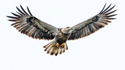 Fototapeta premium Majestic Bald Eagle in Flight: A Stunning Display of Avian Power and Grace