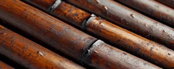 Detailed Brown Bamboo Texture Horizontal Pattern