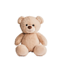 Obraz premium Soft bear plush sitting on a transparent background, perfect for gifts or decor in children's rooms or nurseries, Bear plush / Teddy bear on transparent background