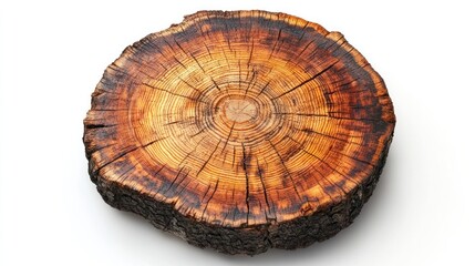 Obraz premium Cross Section of a Tree Trunk: A Detailed View of Nature's Rings
