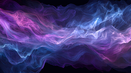 Fototapeta premium Abstract flowing light trails in blue and purple hues. Wisp. Illustration