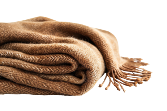 Cozy Wool Blanket with Moth Repellent, Ensuring Warmth and Protection with isolated on transparent background