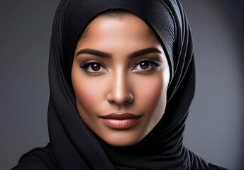 Arab Woman in Hijab with Natural Beauty headshot 4x6 profile picture Minimalist Portrait of a Modestly Styled Woman