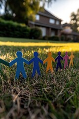 A group of people are holding hands in a line