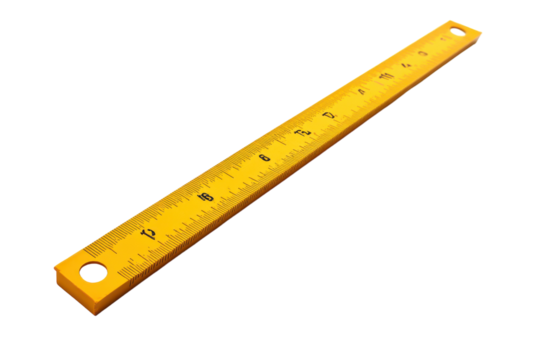 Stylish Yellow Ruler with Clear Markings, Ideal for Art and Craft Projects with isolated on transparent background - Powered by Adobe