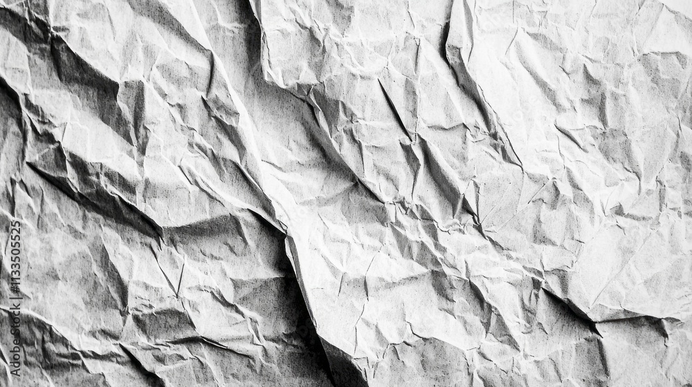 Aufkleber crumpled white recycled craft paper showcases a unique texture, perfect for artists or crafters seek