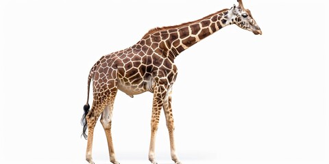 Fototapeta premium a full giraffe with white background