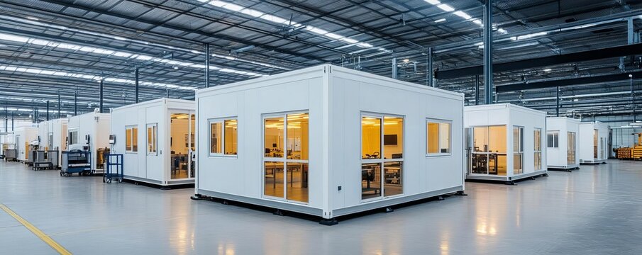 Temporary production facilities supporting operations during factory repairs, business continuity, rapid adaptation