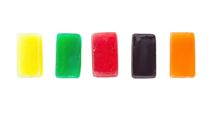 Colorful Soap Bars in a Row on a White Background