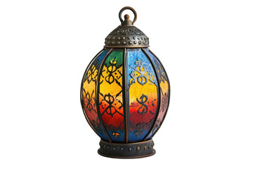 Decorative Arabic Lantern, Intricate Patterns for Ambient Lighting with Isolated on Transparent Background