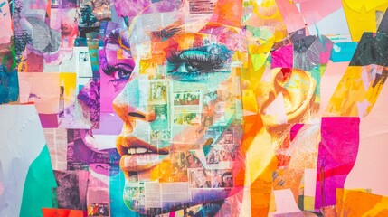 Obraz premium Vibrant Vision Board: A Motivational Collage of Dreams and Goals on Colorful Wall | Photorealistic Artwork Inspiring Creativity and Ambition