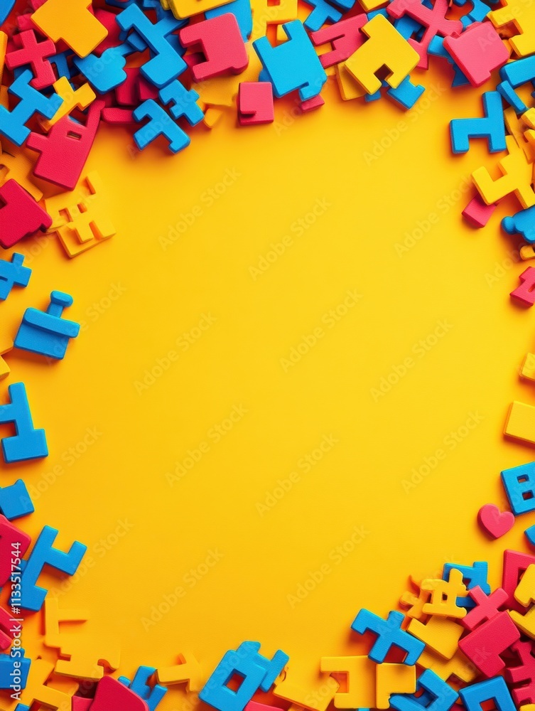 Aufkleber a vibrant yellow backdrop surrounded by colorful hashtag and like icons creates an engaging atmosphe