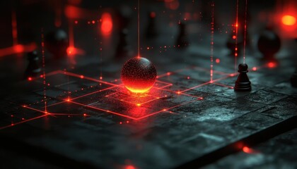 A symbolic glowing diagram showing a counterplay neutralizing an opponent s gambit, dramatic lighting