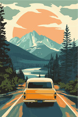 Vektorgrafik aus dem Package: flat, retro, vintage, modern, art, zeitgeist, film, movie, poster, kunstdruck