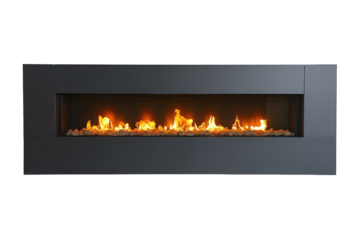 Electric Fireplace for Home Decor Isolated on Transparent Background