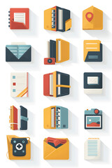 Minimalist Accordion Icons Set for User Interface Design: Flat Style Collection for Clean and Practical Web and App Layouts