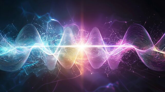 Quantum Wave Function Collapse: A Vibrant Cosmic Transition | Photorealistic Artwork of Quantum Mechanics Concept with Burst of Color and Energy