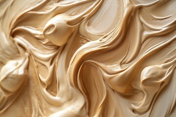 Fototapeta premium Smooth ice cream with mocha mousse color, creamy swirls and velvety texture