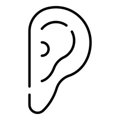 Ear black line icon