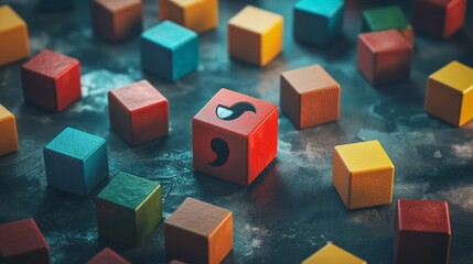 Obraz premium Colorful geometric blocks in artistic arrangement