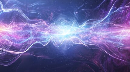 Fototapeta premium Quantum Fusion - A Vibrant Display of Quantum States in Dynamic Energy Clouds | Photorealistic Artwork with Ultra-Detailed Abstract Environment