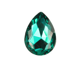 Tweezers with shiny turquoise gemstone isolated on white