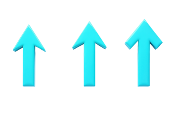 Cyan Direction Arrow Icon Isolated on Transparent Background