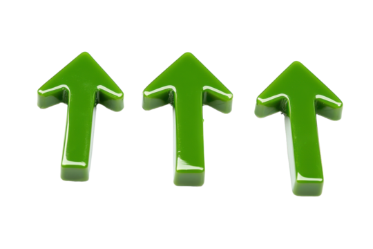 Green Arrow Icon Isolated on Transparent Background