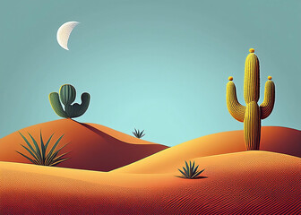 Nature-inspired desert skyline featuring elegant natural elements with clean and modern design.