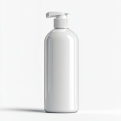 White plastic pump bottle mockup.
