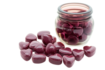 Natural Heartburn Relief Tablets Isolated on Transparent Background