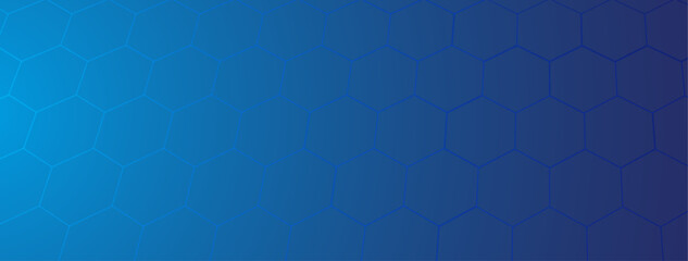 Dark blue hexagon background banner, vector illustration. Abstract blue modern geometric backdrop with copy space.