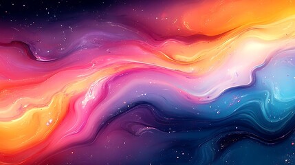 Abstract oil painting with bold colorful layers in yellow pink blue