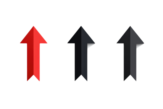 Creative Shadowed Arrow Icons Isolated on Transparent Background