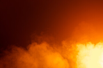 Bright Orange Fog on Dark Background